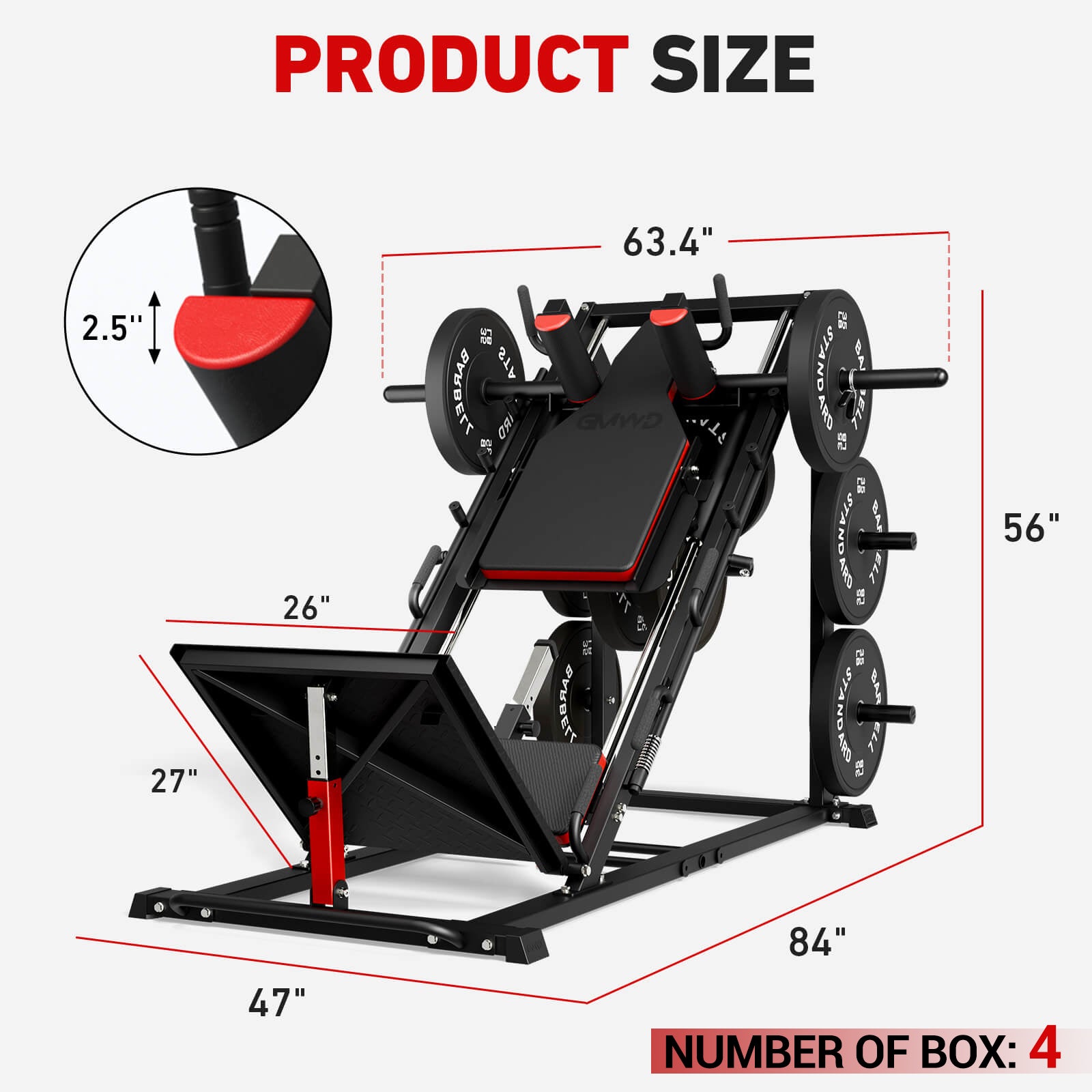 Arete™ 3-In-1 Leg Press Hack Squat Machine With Calf Block