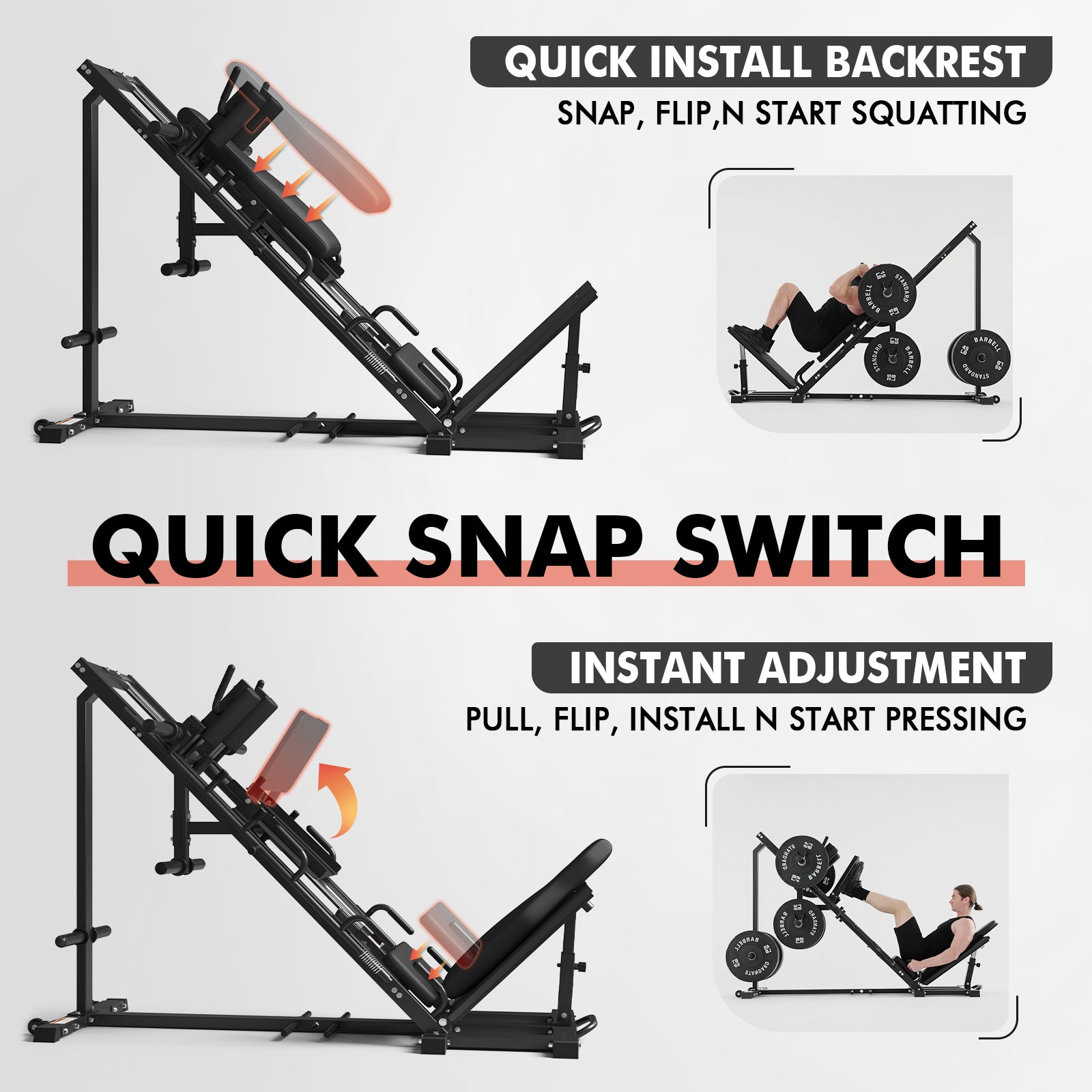 2-in-1 Leg Press Hack Squat Machine DD07