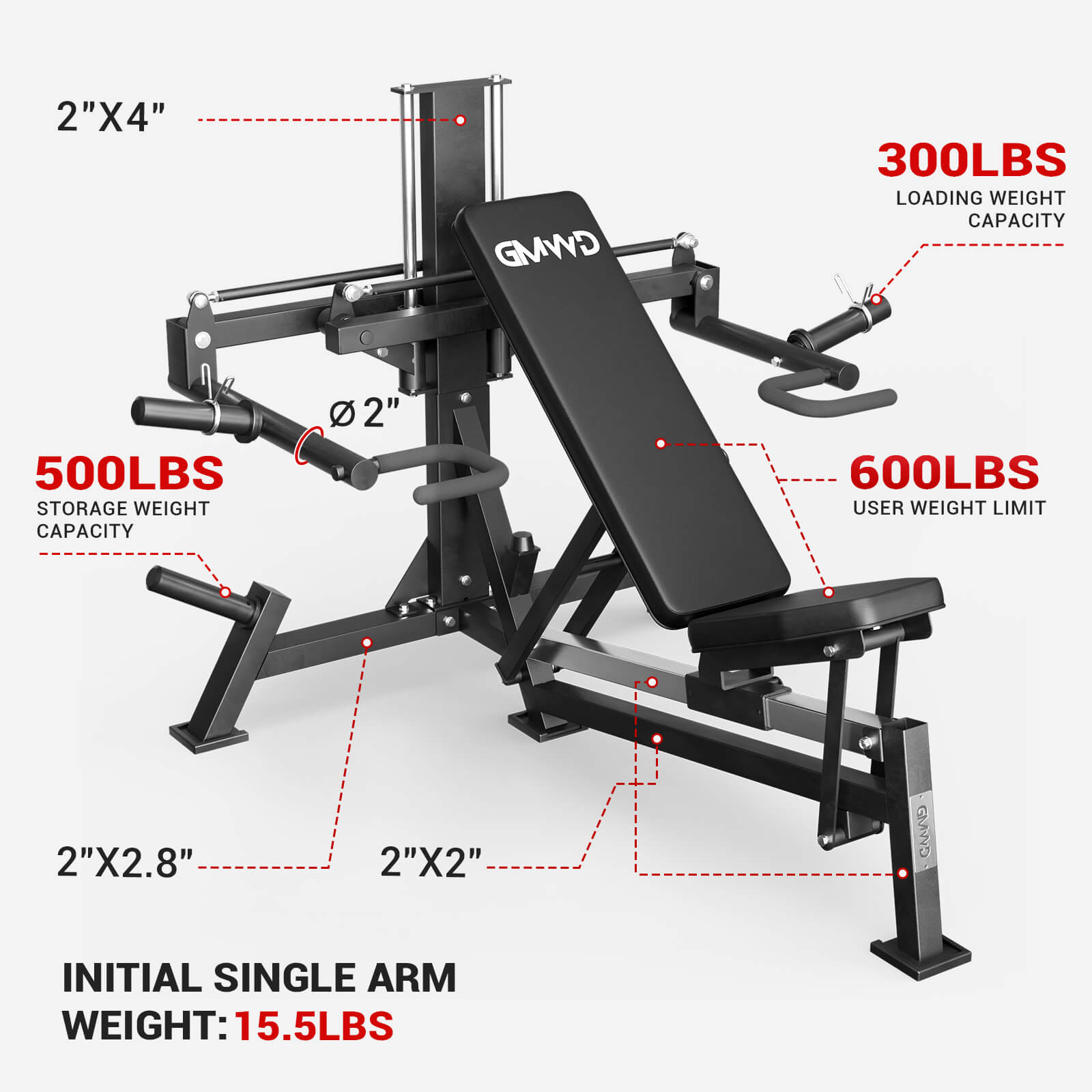 3-in-1 Bench Press Shoulder Press Machine V7