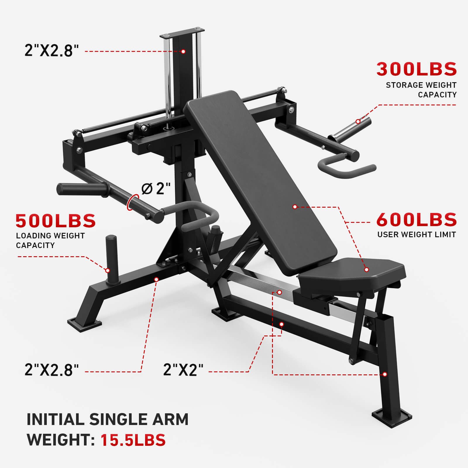 3-in-1 Bench Press Shoulder Press Machine V7