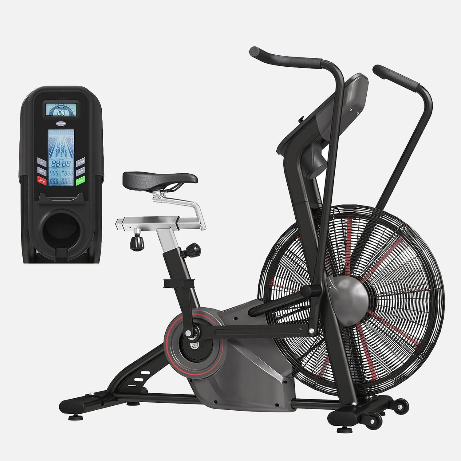 GMWD Exercise Bike, Air Resistance Cardio Machine, Stationary Bike