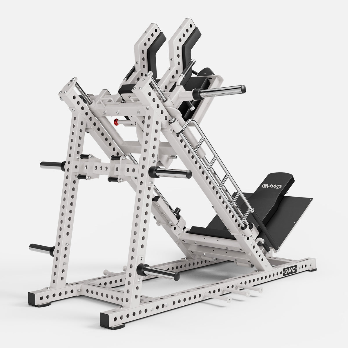 GMWD Ascent DD12 Leg Press and Hack Squat Machine White - Rear Side View