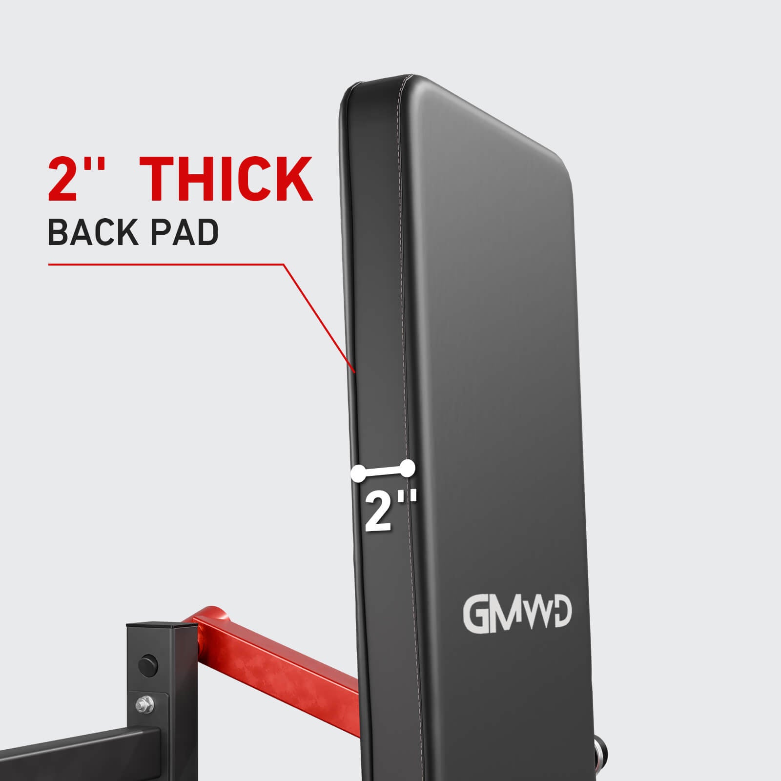 gmwd chest press and shoulder press machine cp01 detail 2'' thick back pad