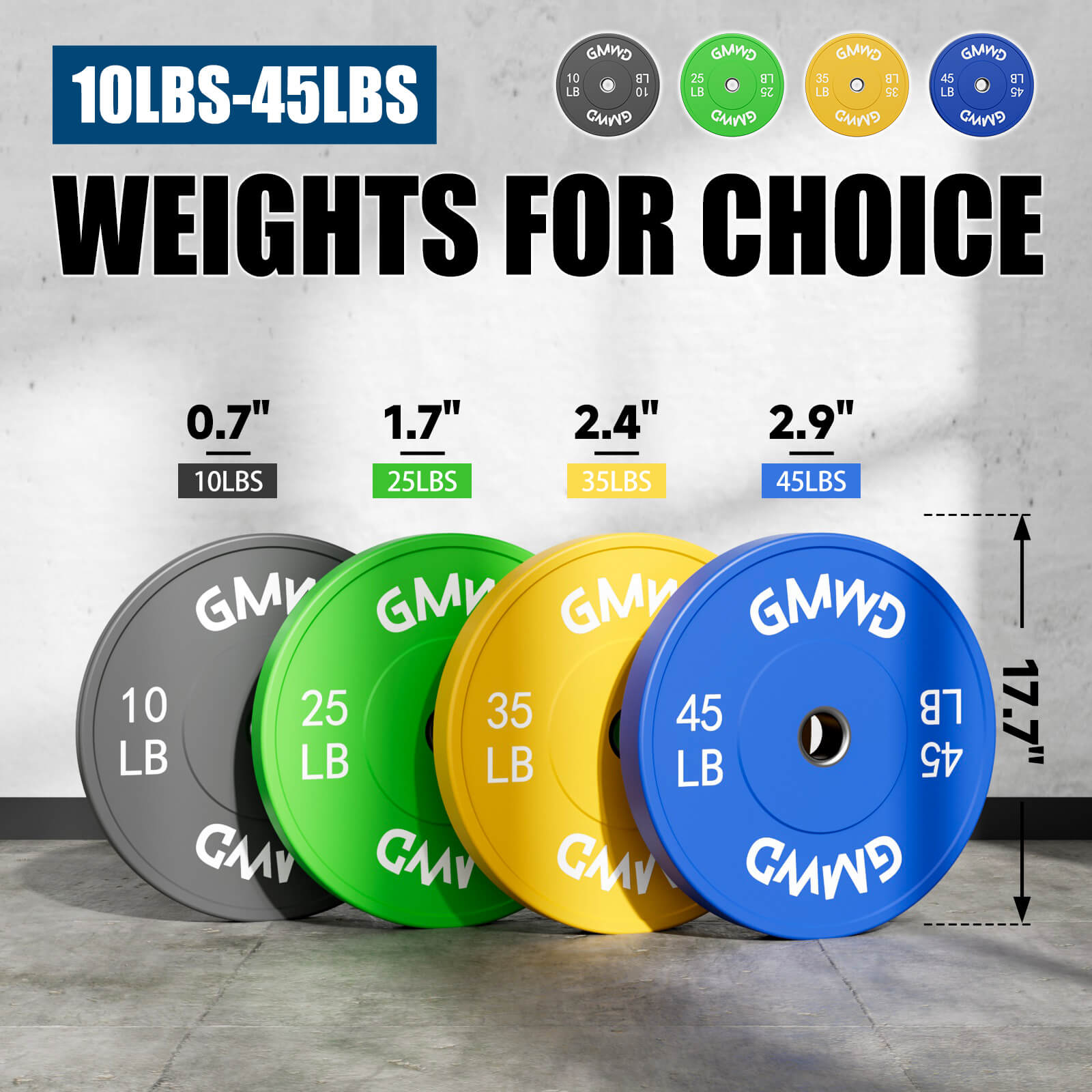 EZ Grip Bumper Plates 230LBS Colorful