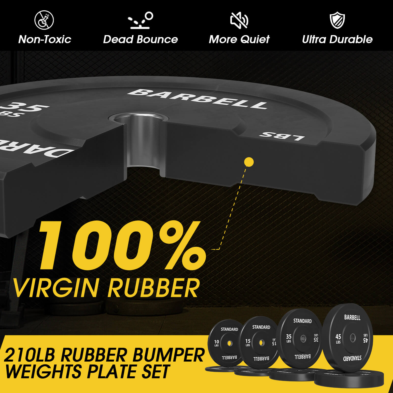 EZ Grip Olympic Bumper Plates 230LBS Combo