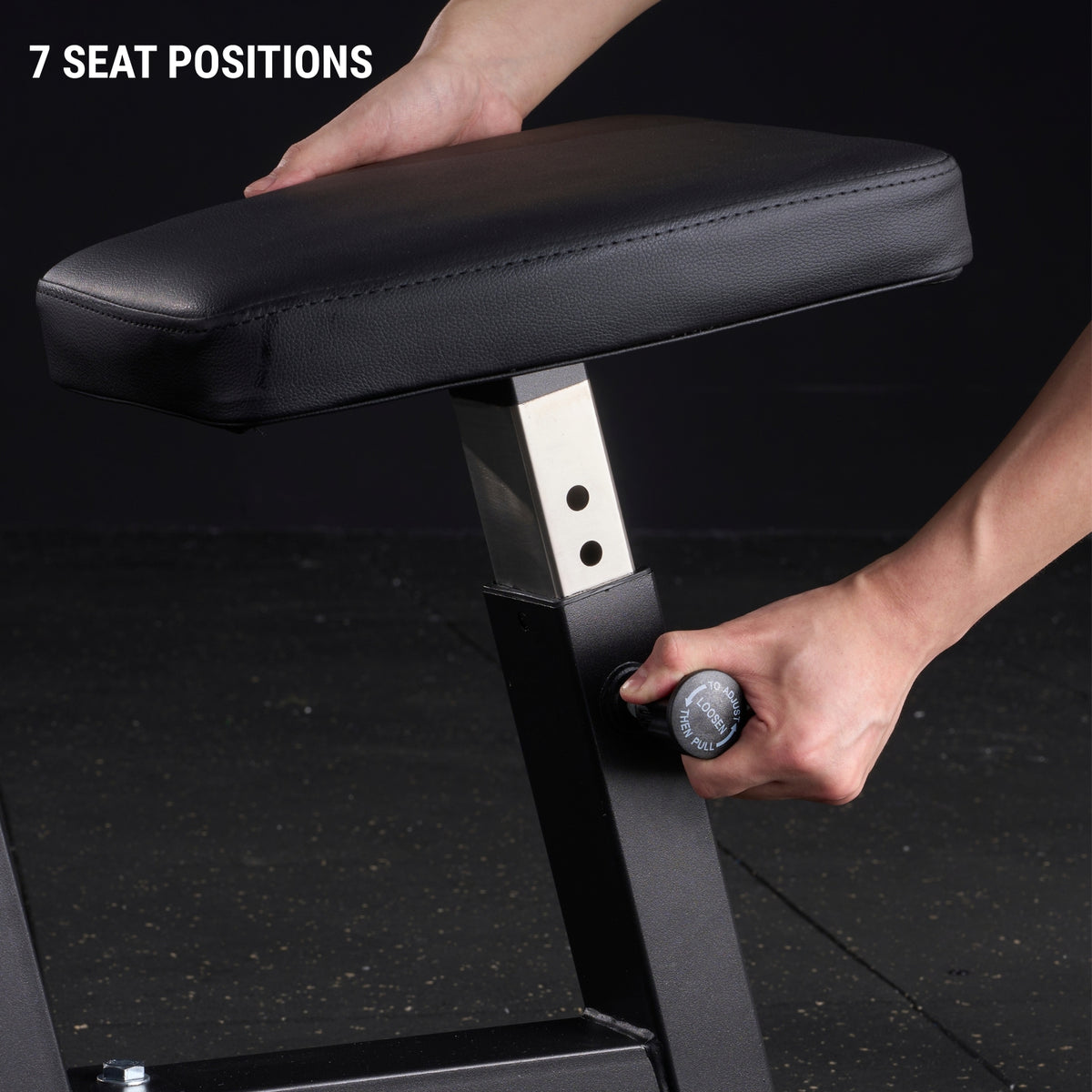 7 Adjustable Seat Positions on GMWD PB02 Preacher Curl Bench with Quick-Release Knob