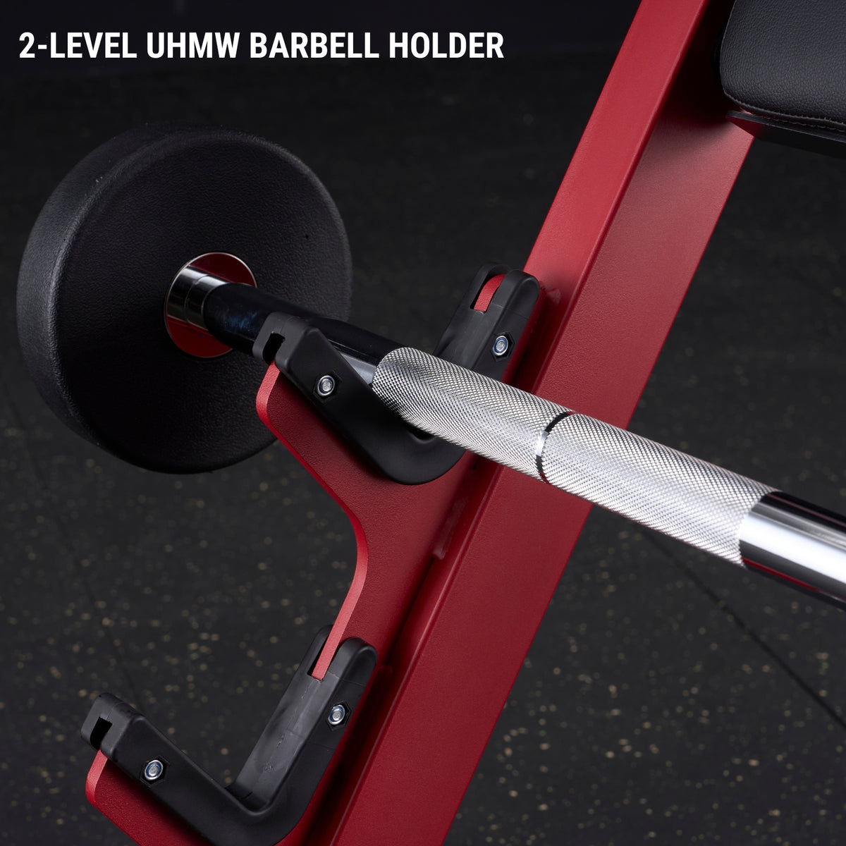 GMWD PB02 Preacher Curl Bench with 2-Level UHMW Padded Barbell Holders for Bar Protection