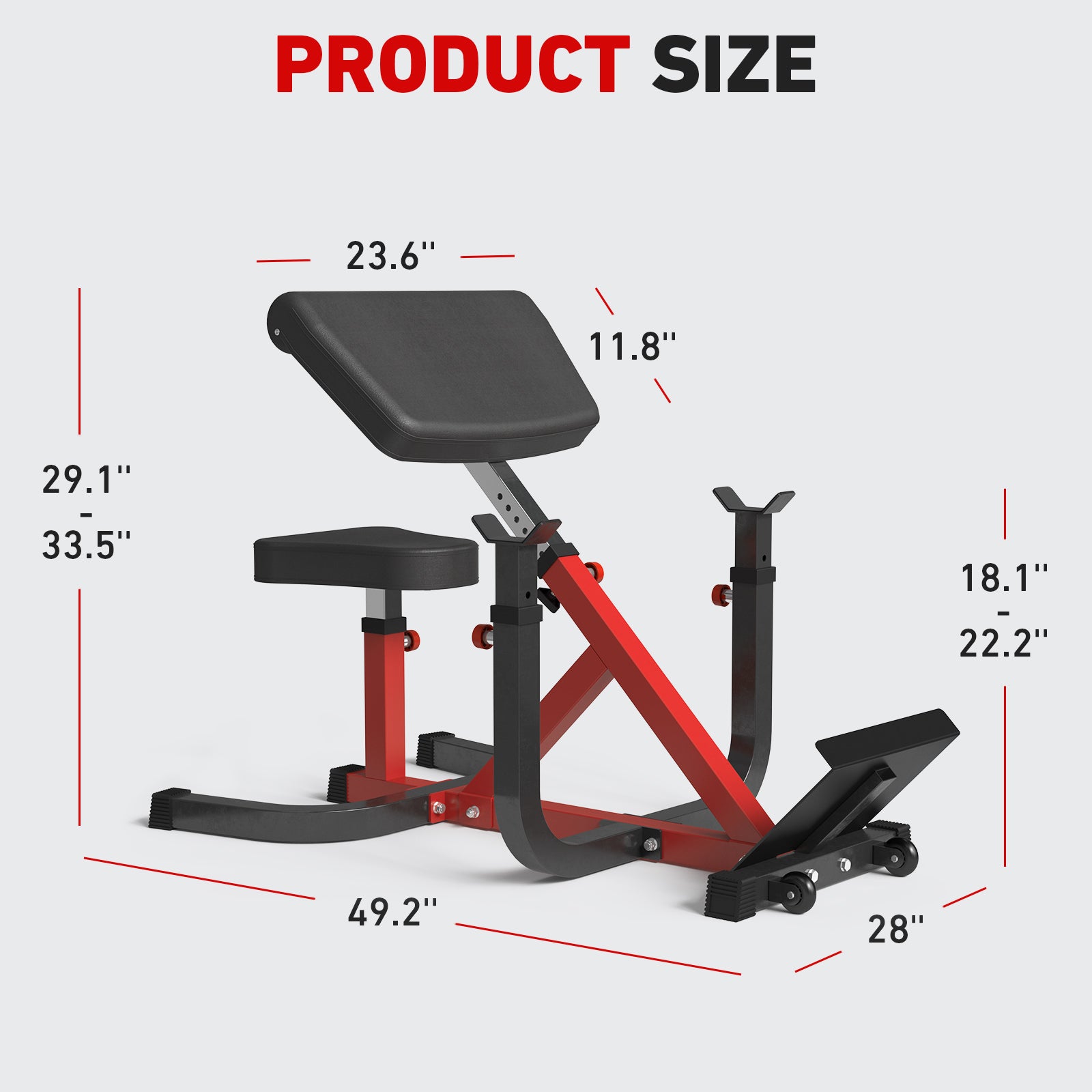 Preacher Curl And Back Extension Bench MS18
