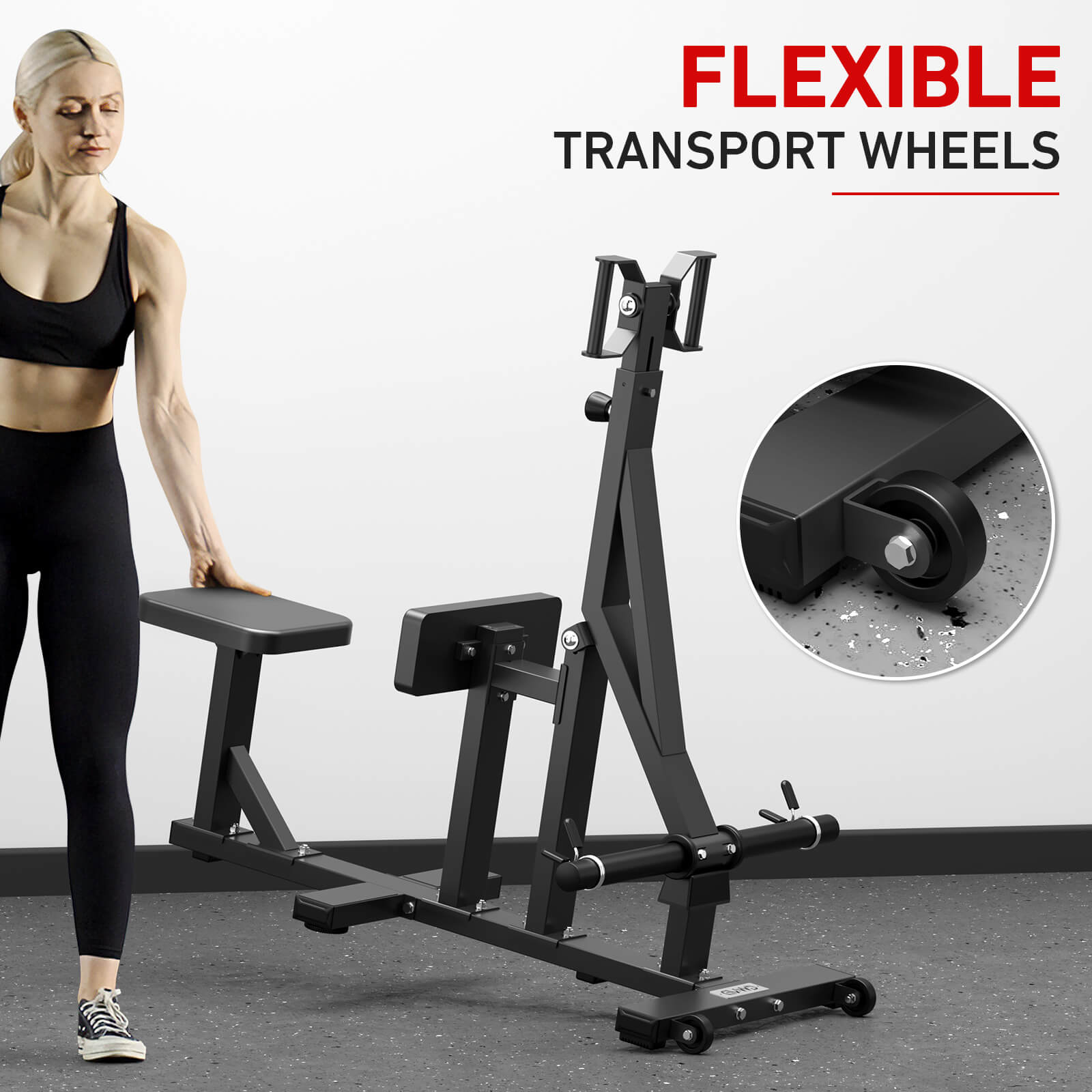 seated row machine rm00 flexible transport wheels-gmwd fitness