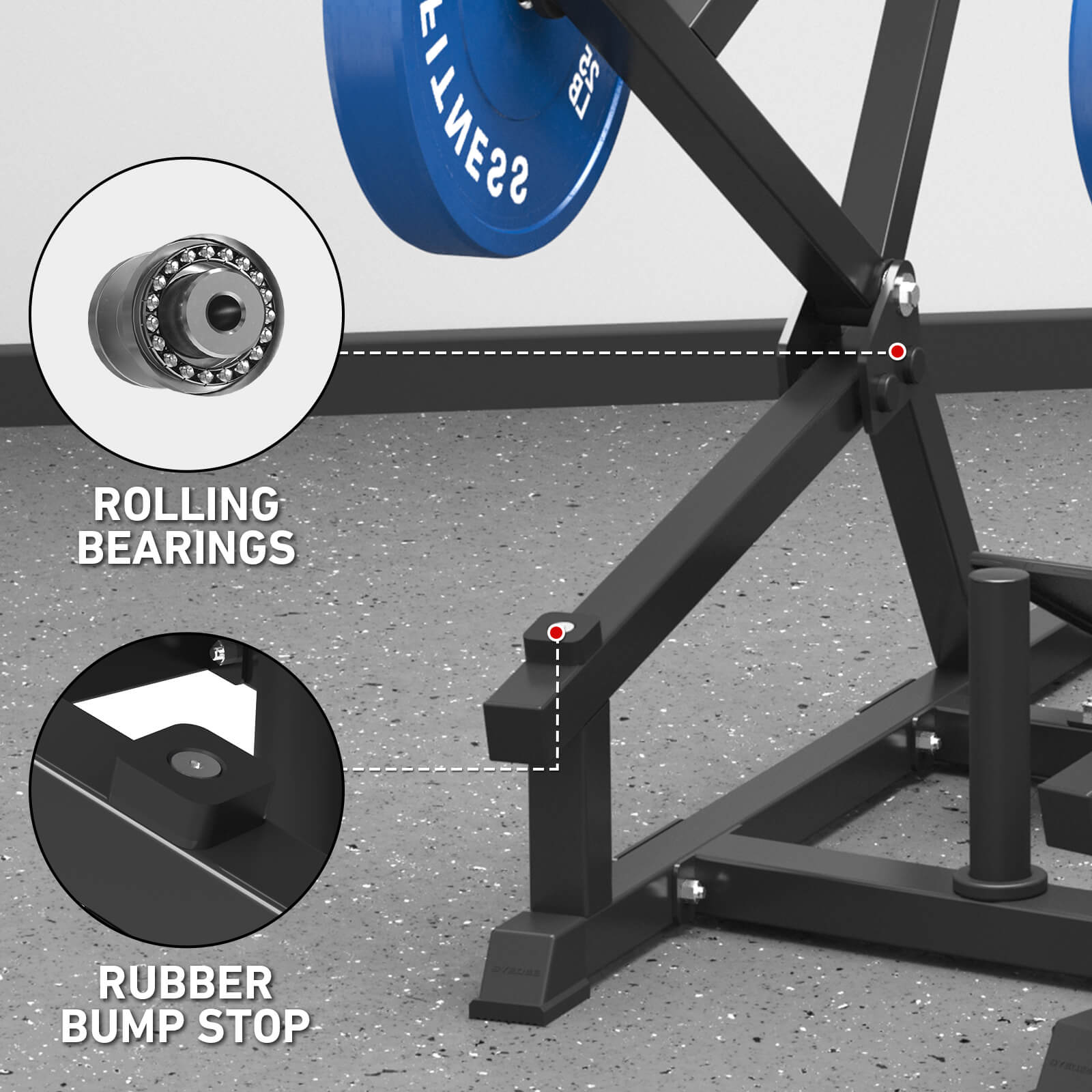 seated row machine sr03 rolling bearing rubber bump stop-gmwd fitness