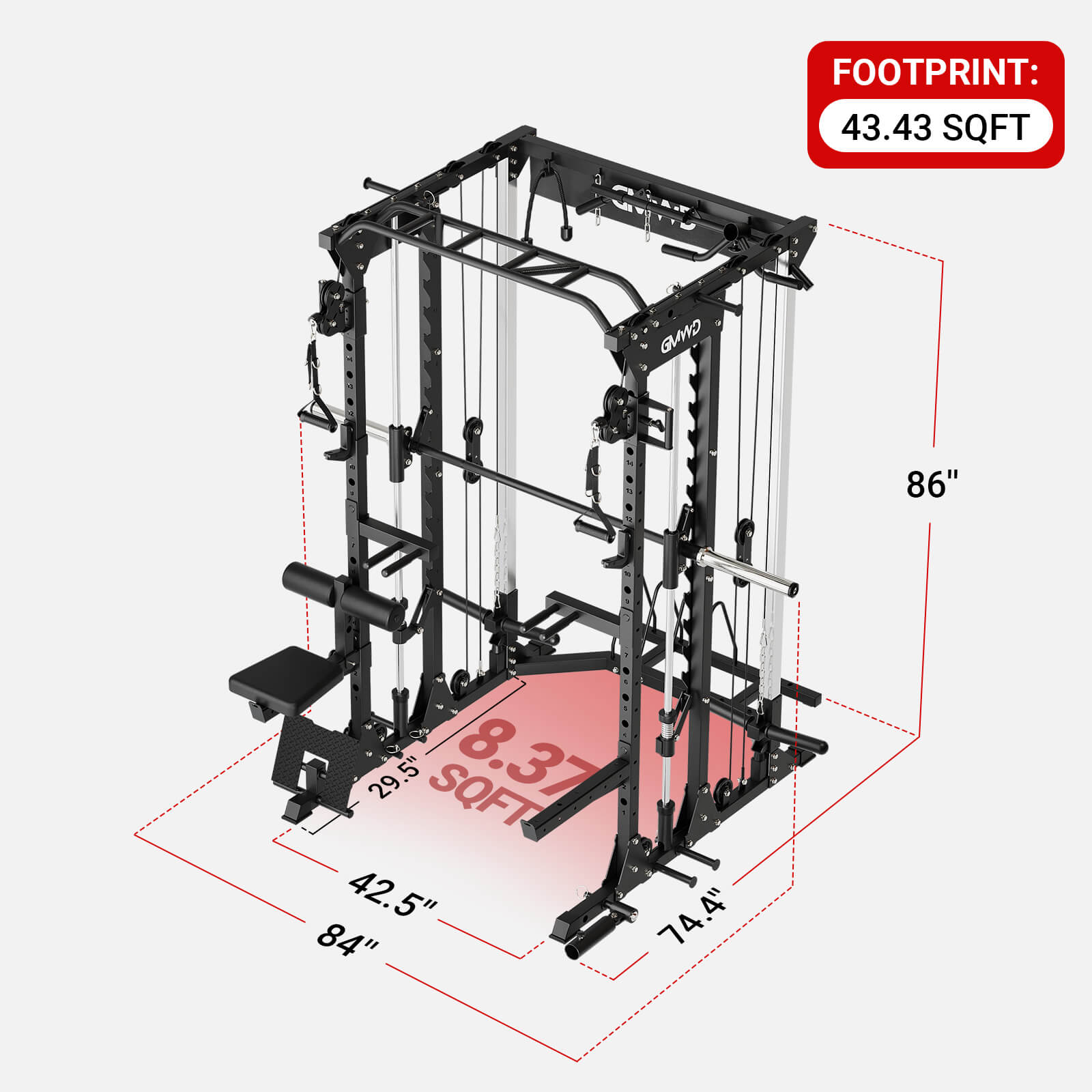All-In-One Smith Machine with Functional Trainer SM12 2.0