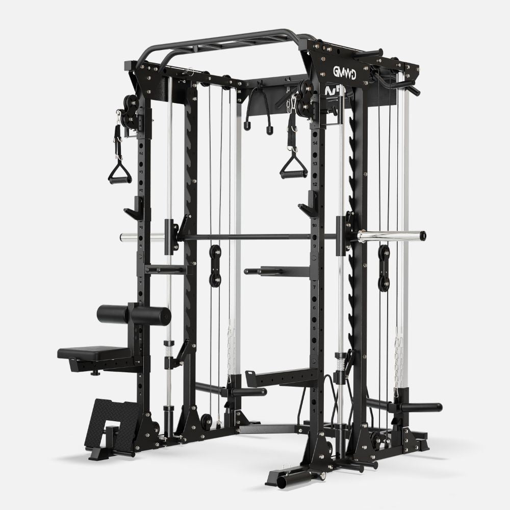 All-In-One 1:1 Ratio Pulley Smith Machine with Functional Trainer
