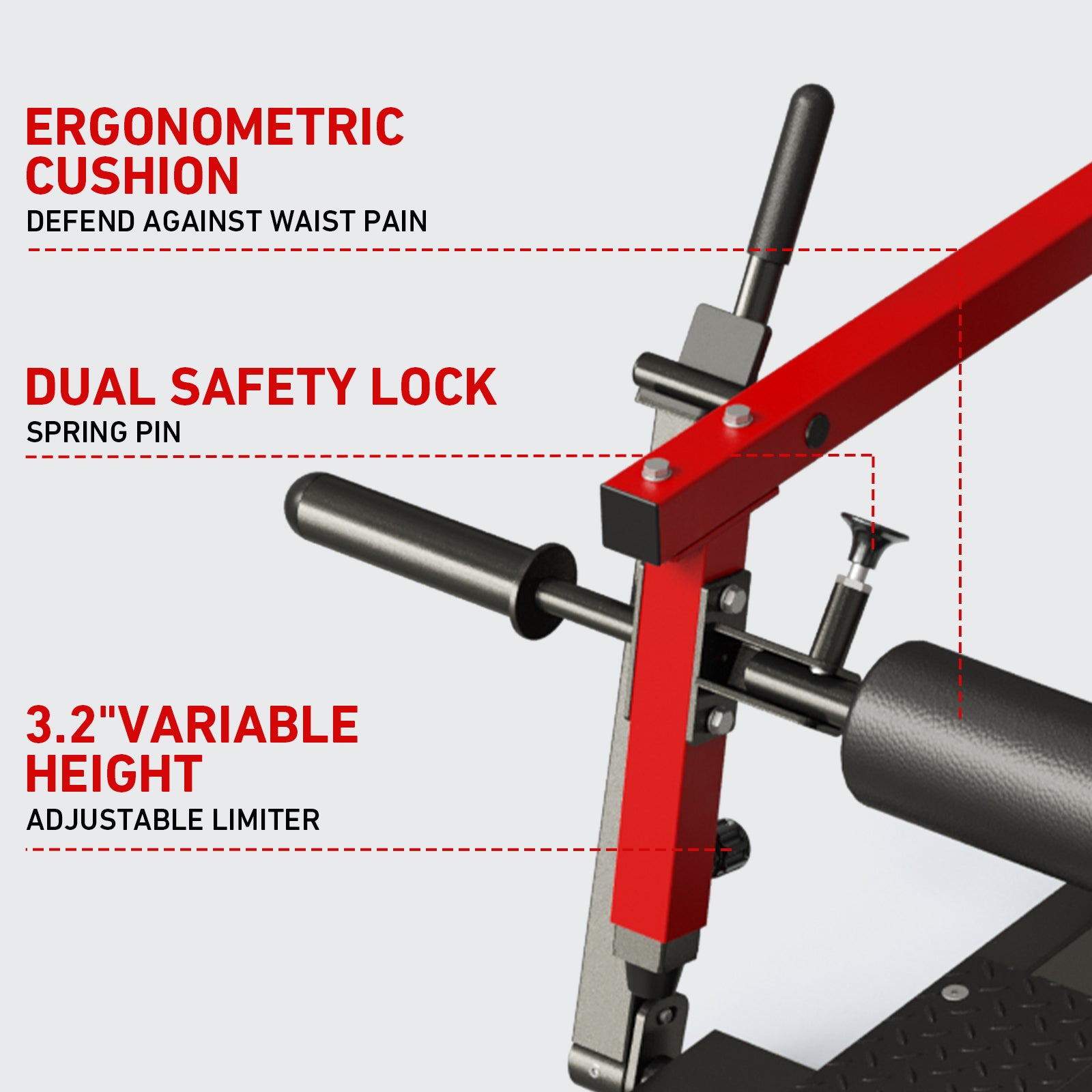 hip thrust machine ergonometric cushion safety lock gmwd