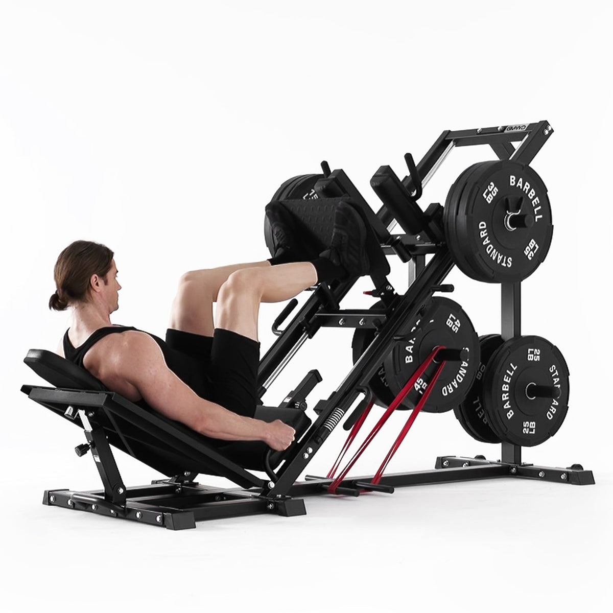 Home Gym Leg Press Hack Squat Combo Machine, Plate-loaded - GMWD