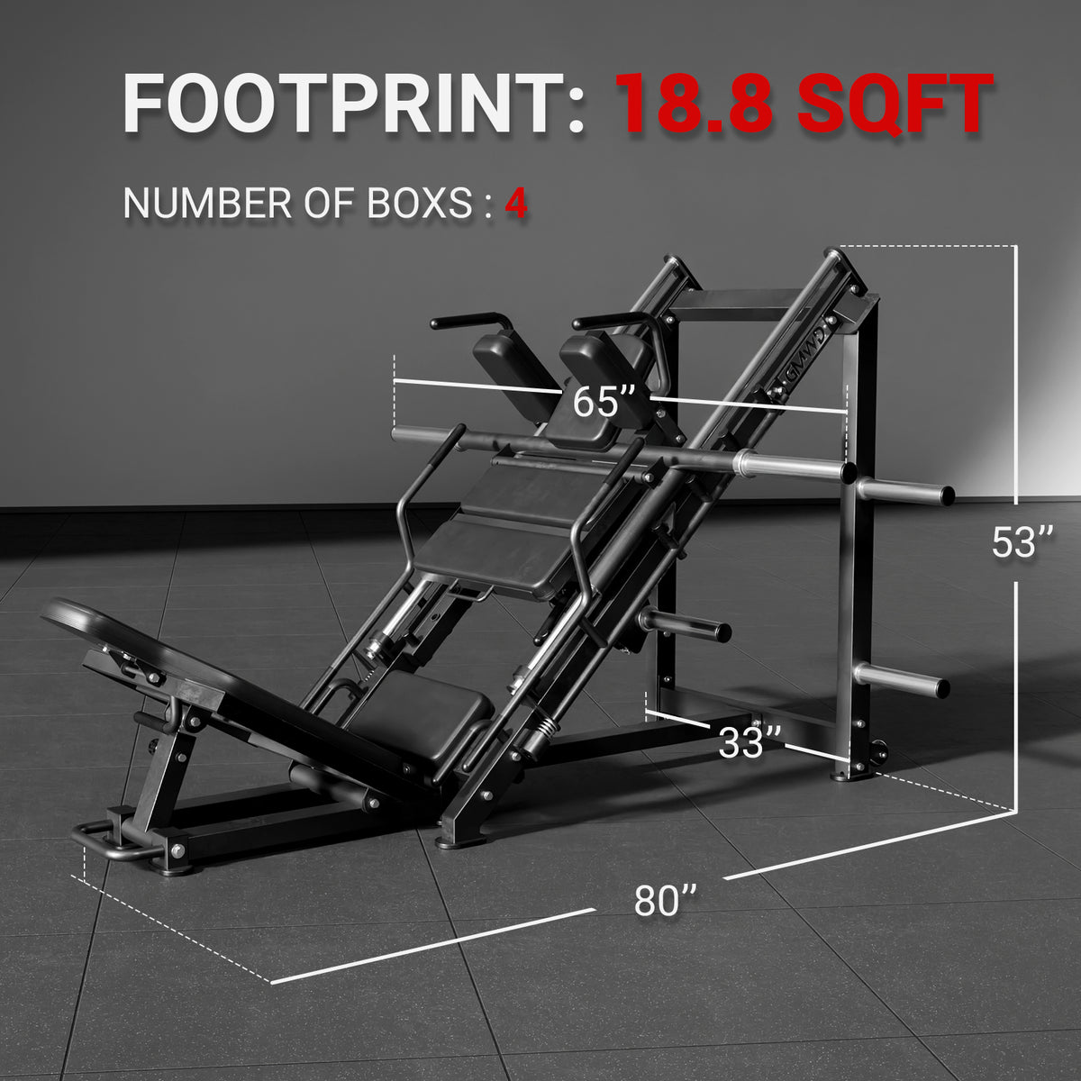 PRO Leg Press Hack Squat Machine, Commercial Compact Leg Machine - GMWD