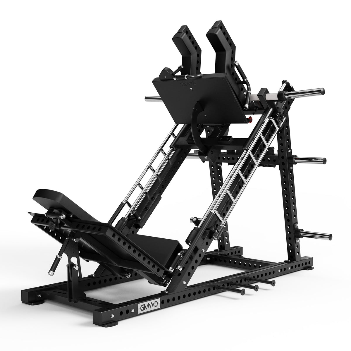GMWD Ascent DD12 Leg Press and Hack Squat Machine in Matte Black - Front Angle View