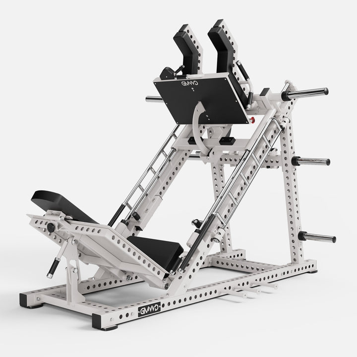 GMWD Ascent DD12 Leg Press & Hack Squat Machine White - Front 3/4 View