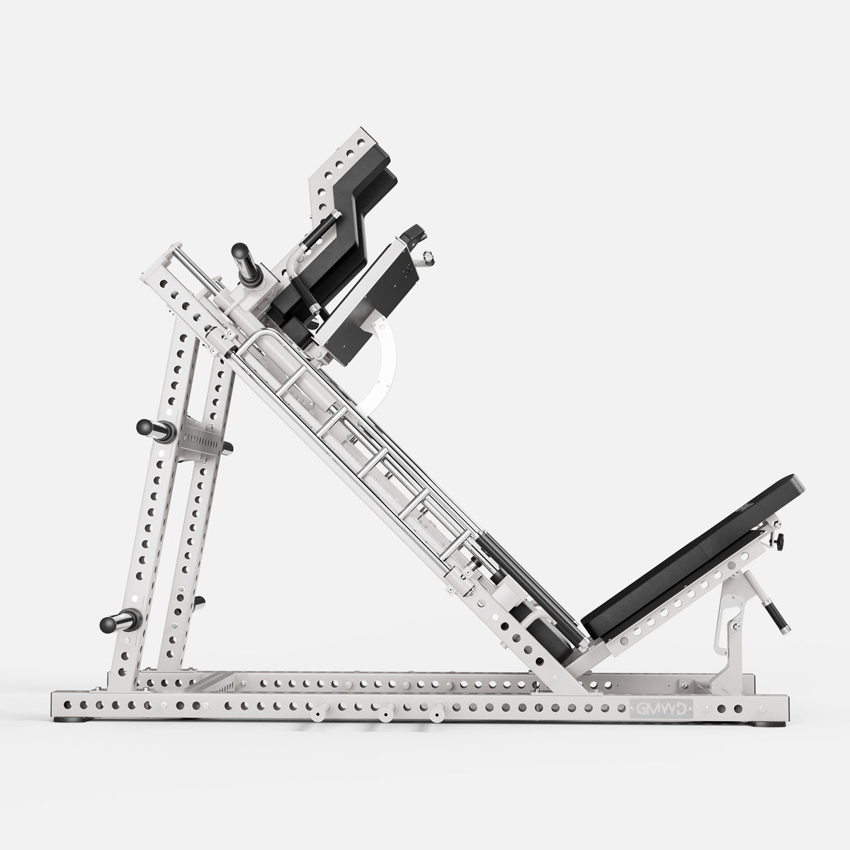 GMWD Ascent DD12 Leg Press and Hack Squat Machine White - Left Side Profile View