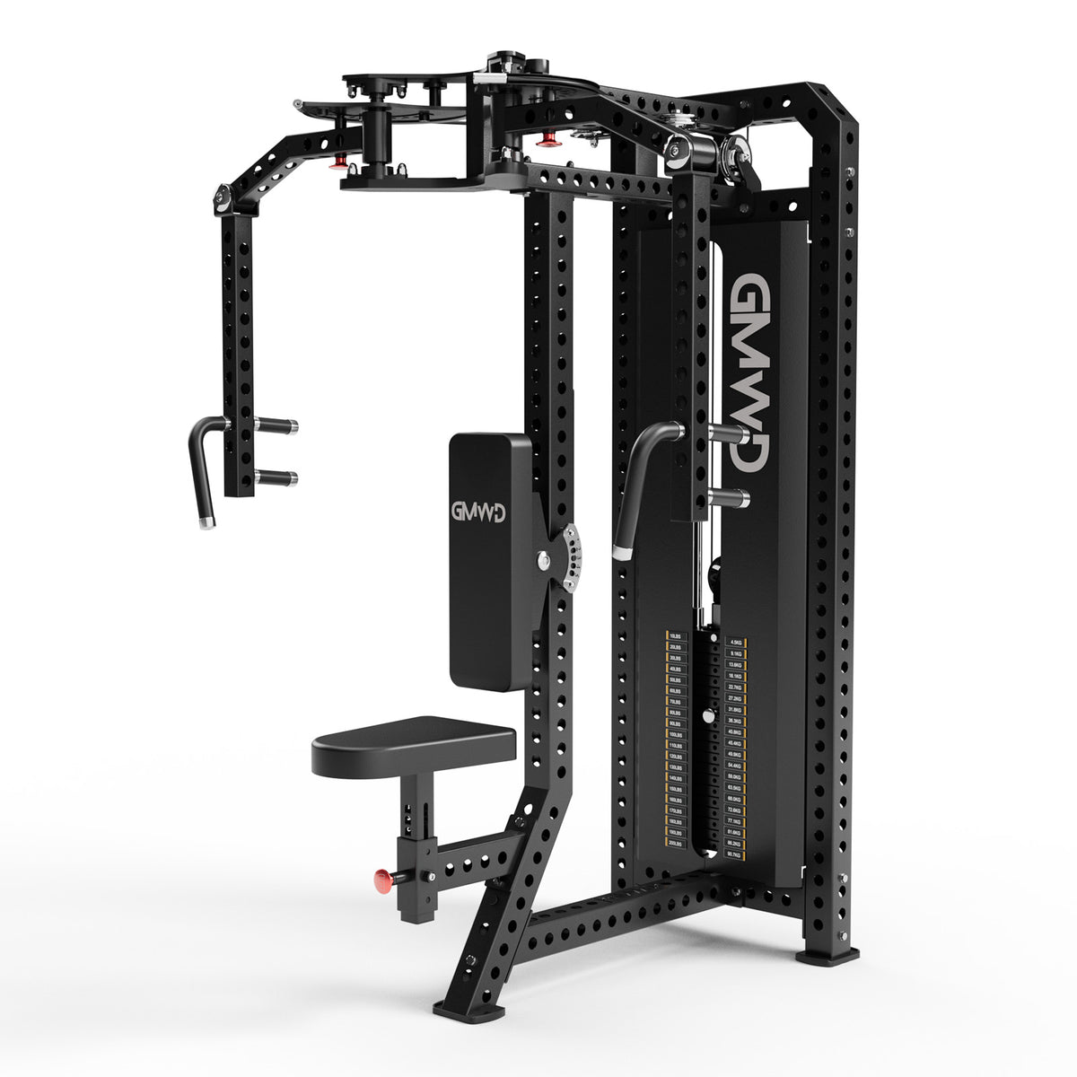 GMWD Ascent FR2 Dual-Function Pec Fly & Rear Delt Machine Black - Front Isometric View