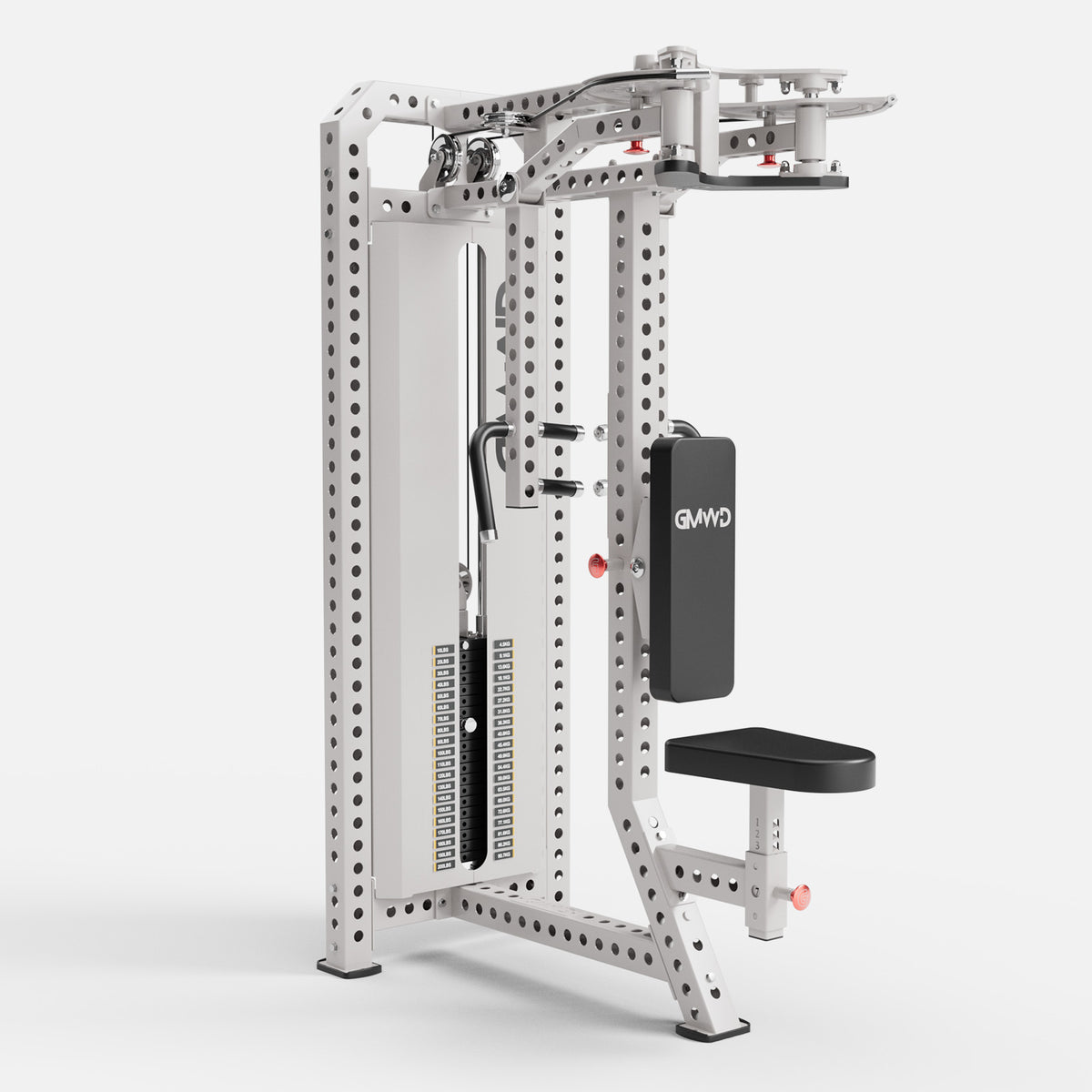 GMWD Ascent FR2 Dual-Function Pec Fly & Rear Delt Machine White - Front Isometric View