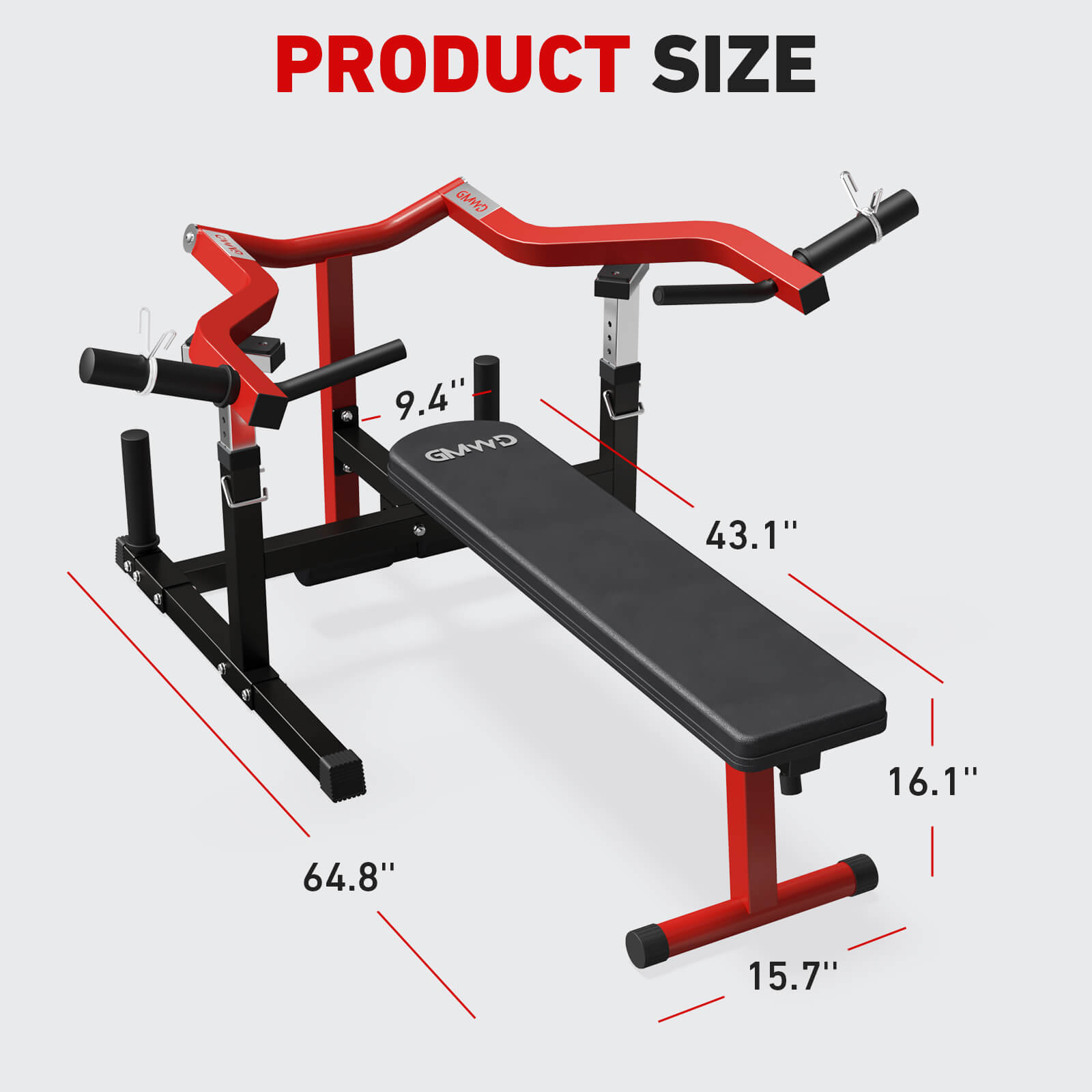 GMWD Chest Press Machine with Independent Arms, Foldable Bench