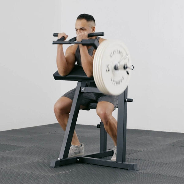 Soozier 2-in-1 Bicep Preacher Curl Bench & Tricep Extension Machine – Adjustable Seat and Elbow Pad for Home Gym