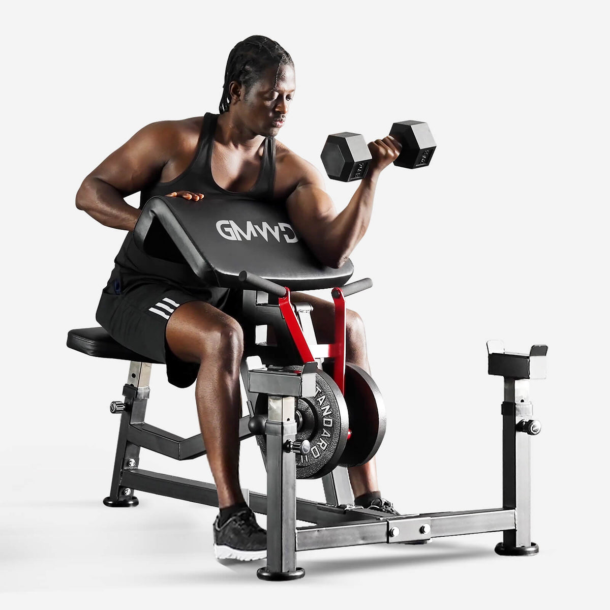 Curl Rack Machine GMWD Bicep Curl Machine Preacher Curl Bench, Arm Workout Machine