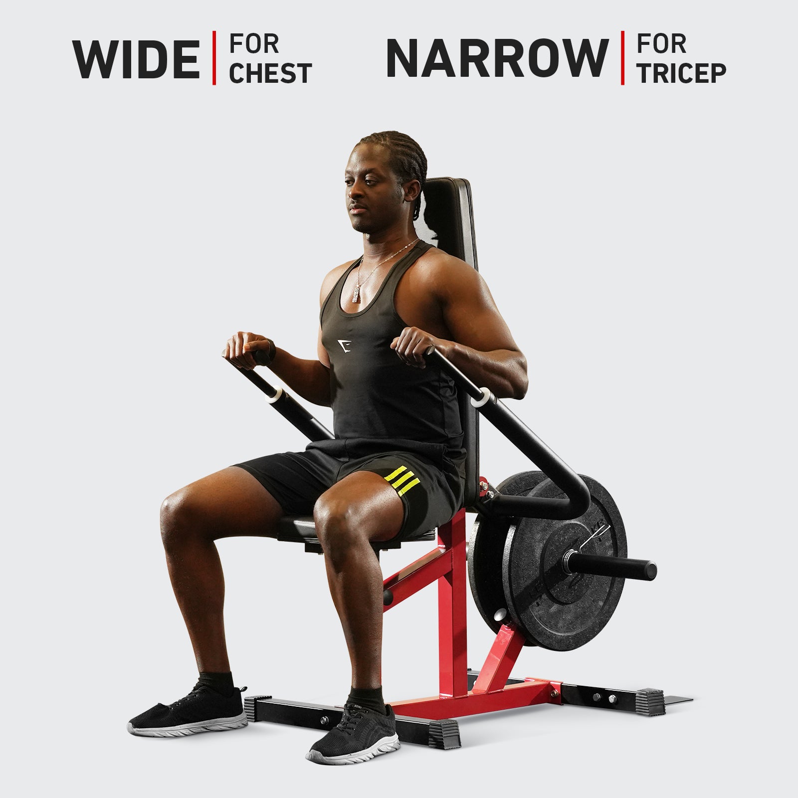 GMWD Adjustable Seated Dip Machine Plate Loaded Tricep Pushdown Machine