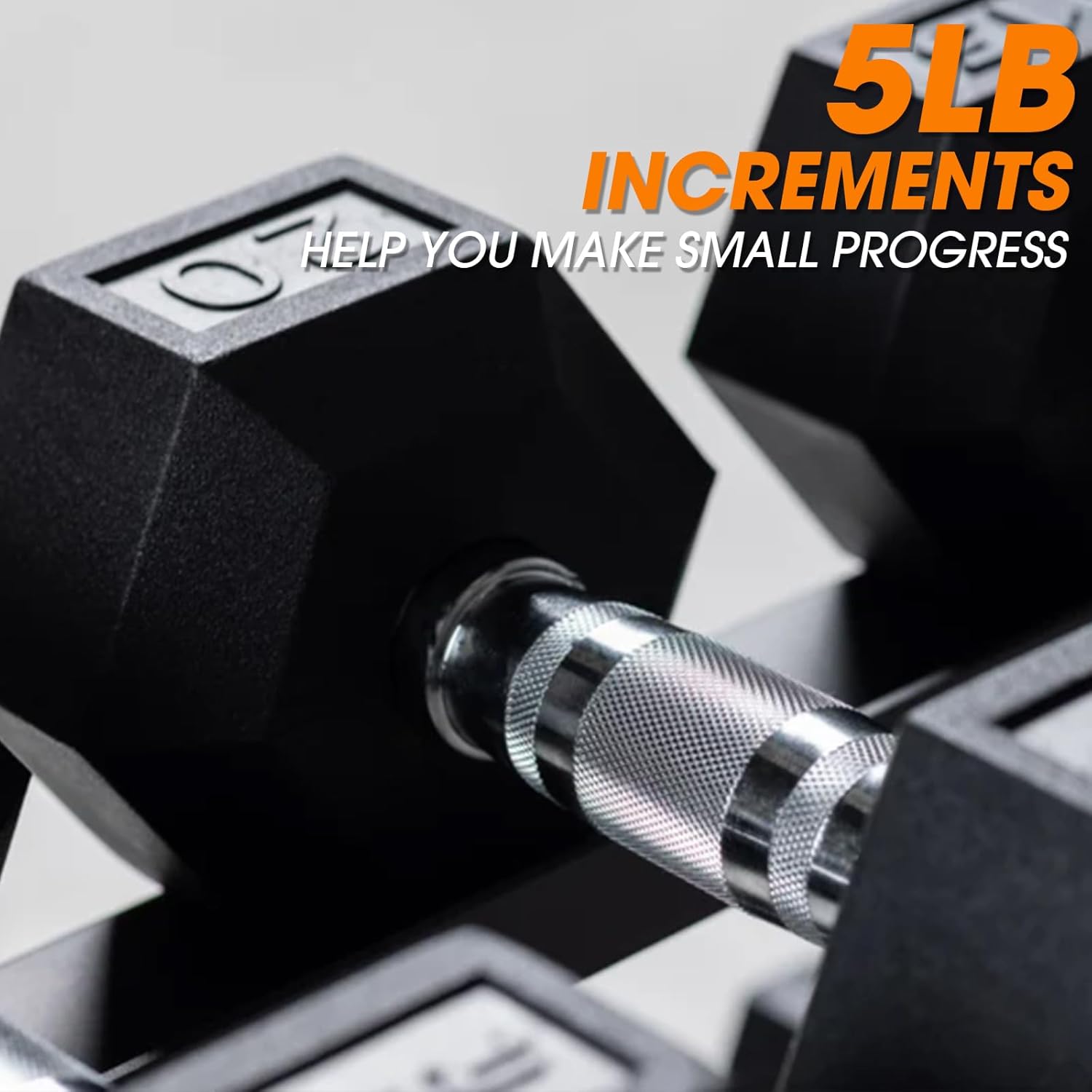 Rubber Hex Dumbbell Set with Racks