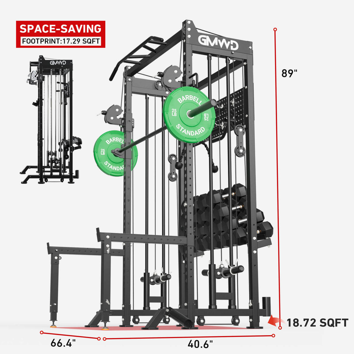GMWD Half Rack with Functional Trainer Plate Loaded Safety Guarantee