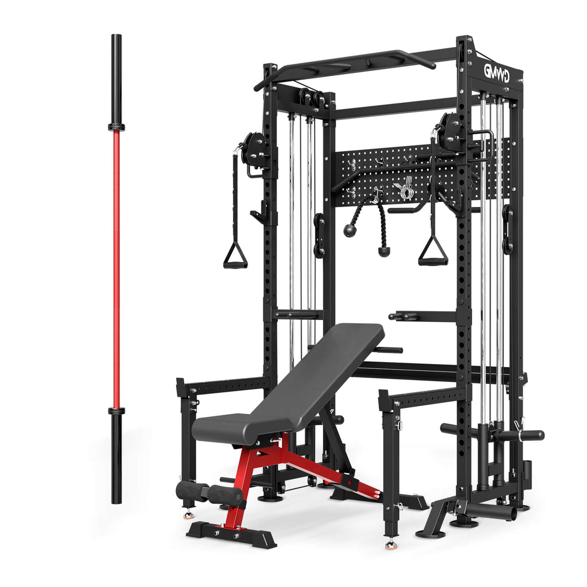 GMWD Half Rack with Functional Trainer Plate Loaded Safety Guarantee