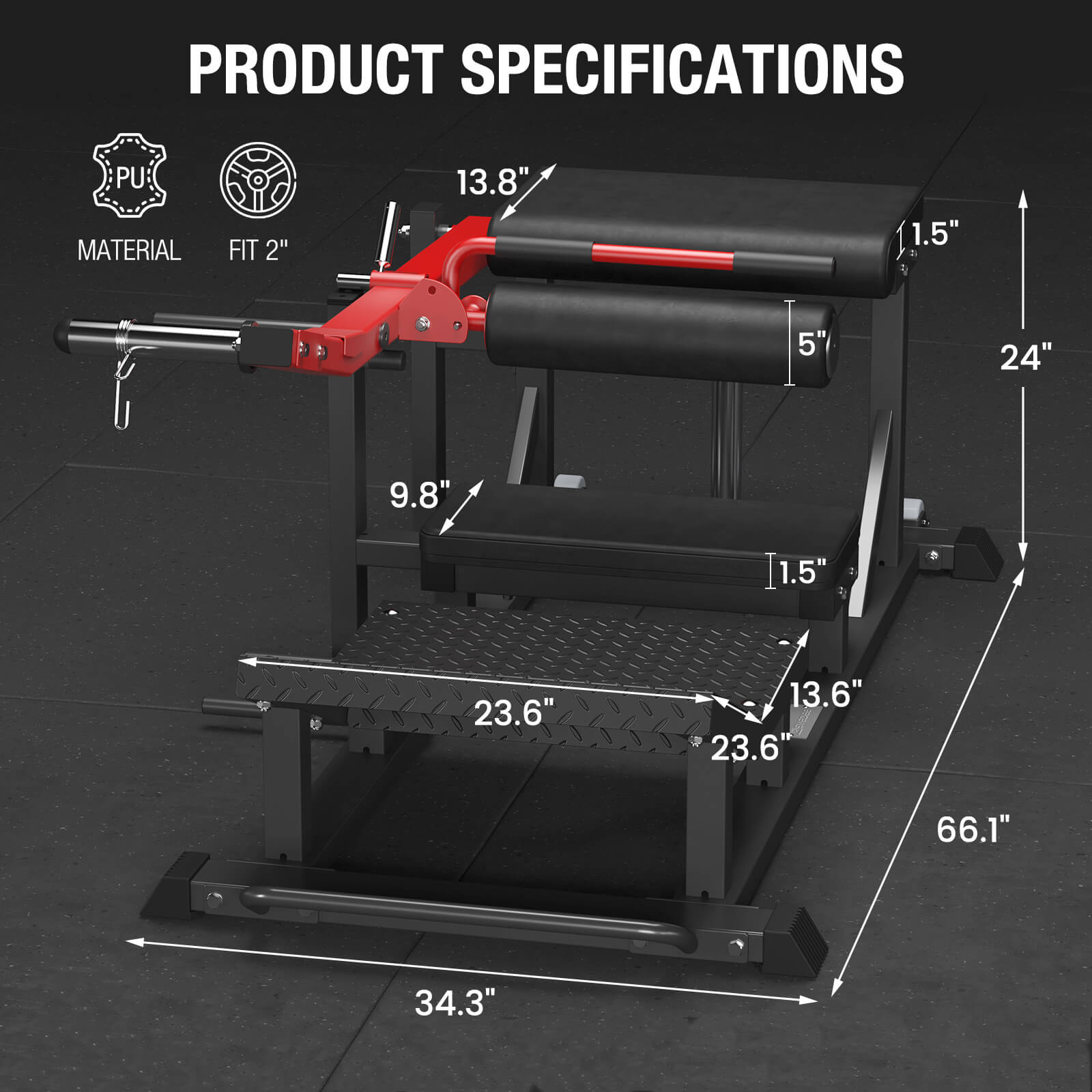 hip thrust machine product specifications-gmwd fitness