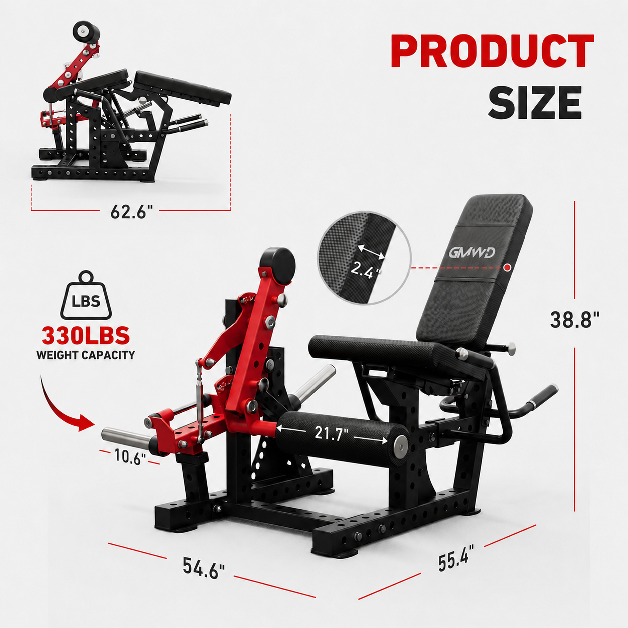 Máquina comercial de extensión y flexión de piernas LE08 2.0