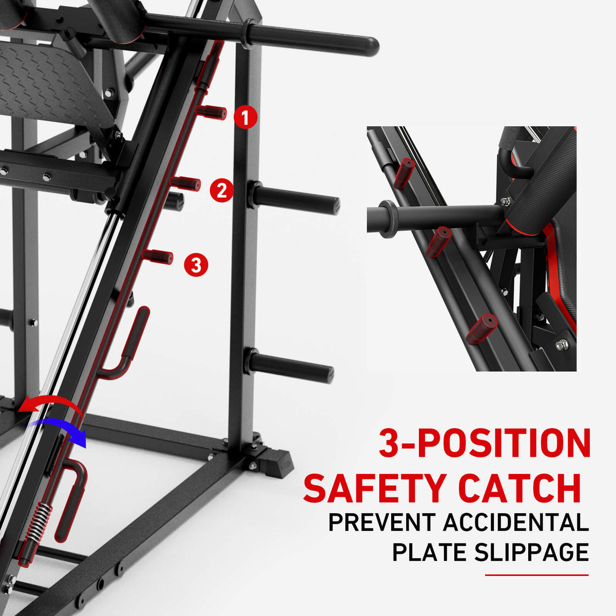 3-In-1 Leg Press Hack Squat Machine - GMWD
