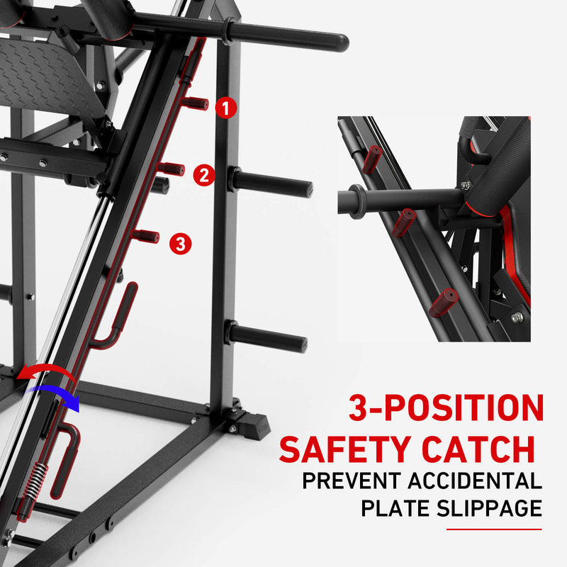 3-In-1 Leg Press Hack Squat Machine - GMWD