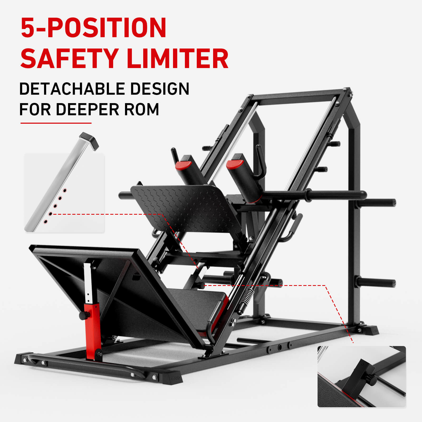 Arete™ 3-In-1 Leg Press Hack Squat Machine With Calf Block