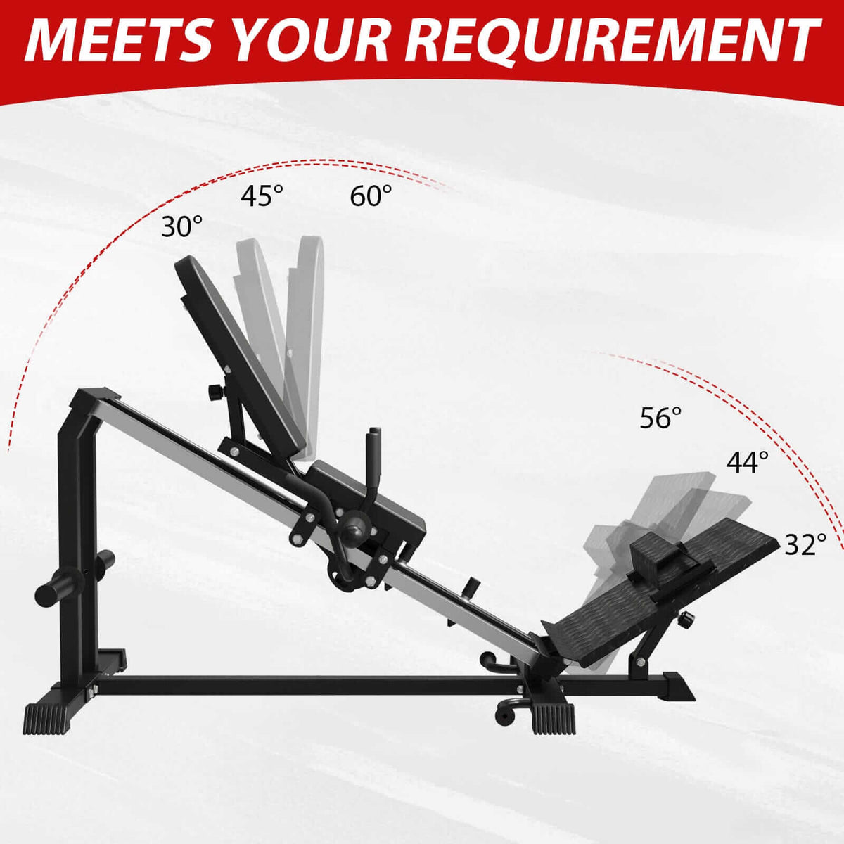 GMWD Leg Sled Machine, Compact Leg Press Machine with Calf Block