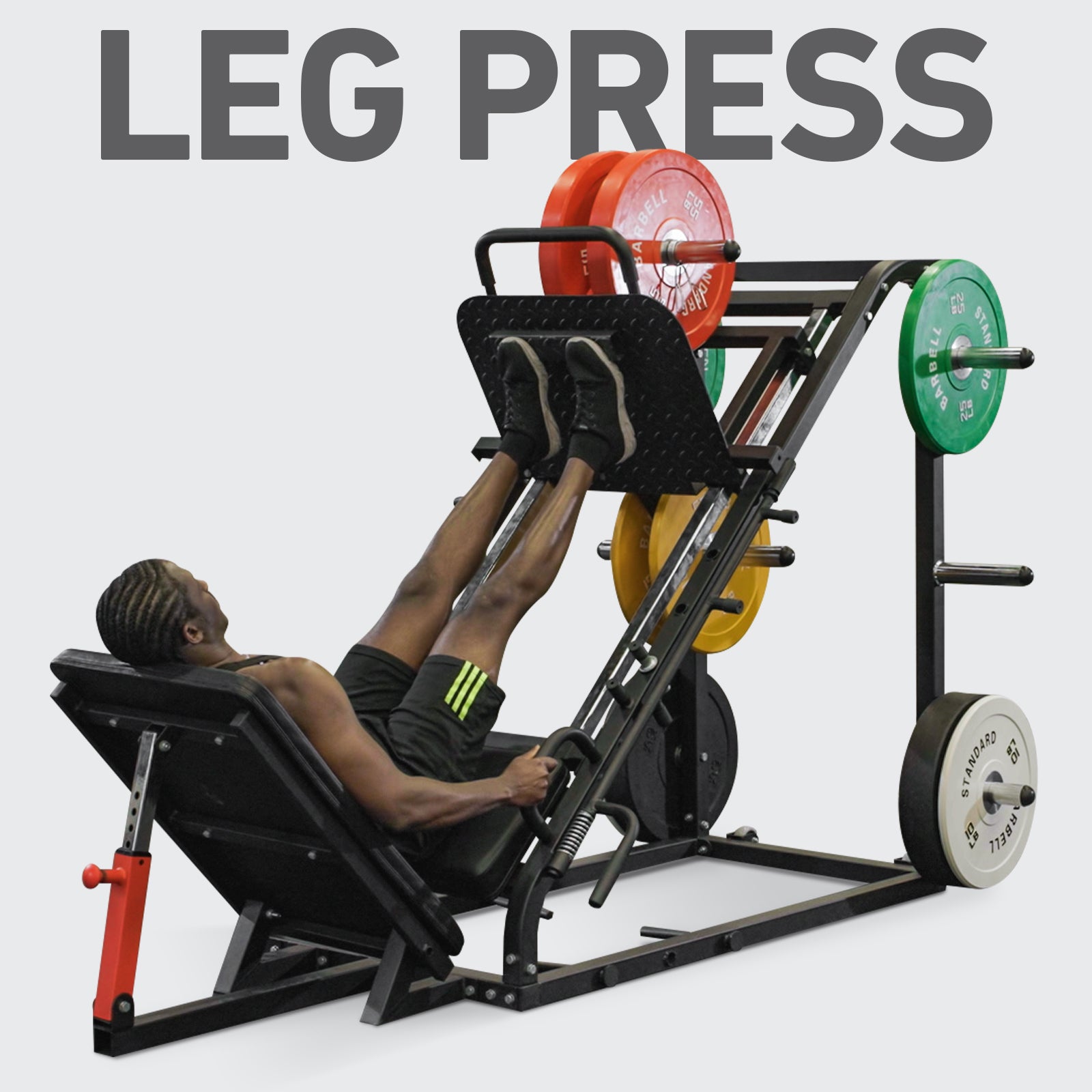 Leg push weight discount machine