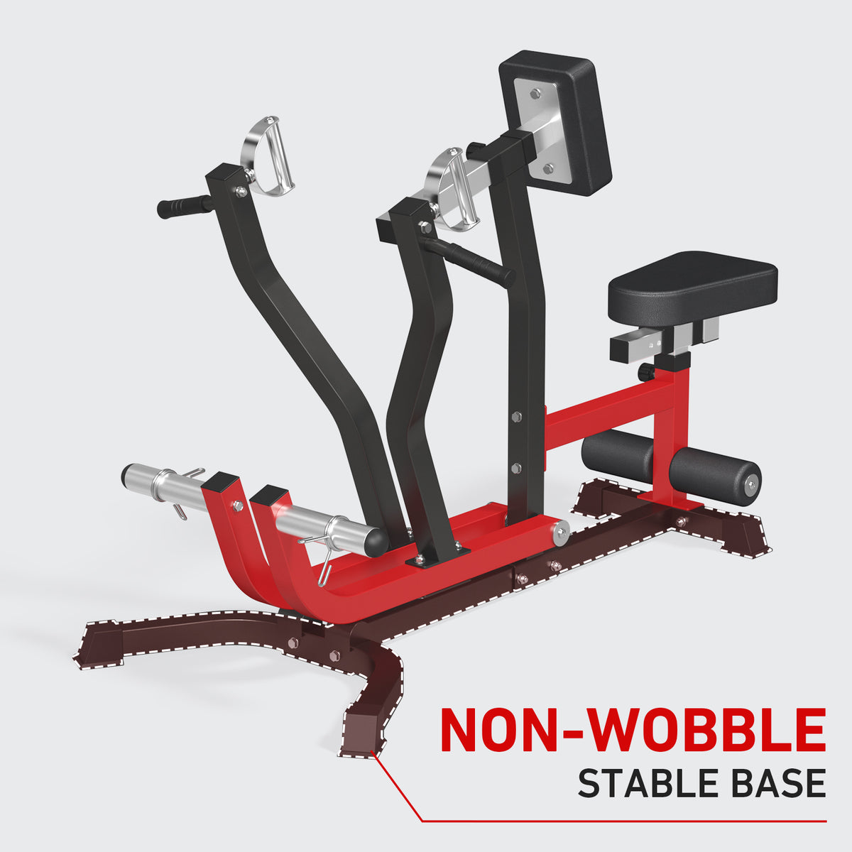 GMWD Seated Row Machine, 400LB Back Extension Rowing Machine Plate-loaded