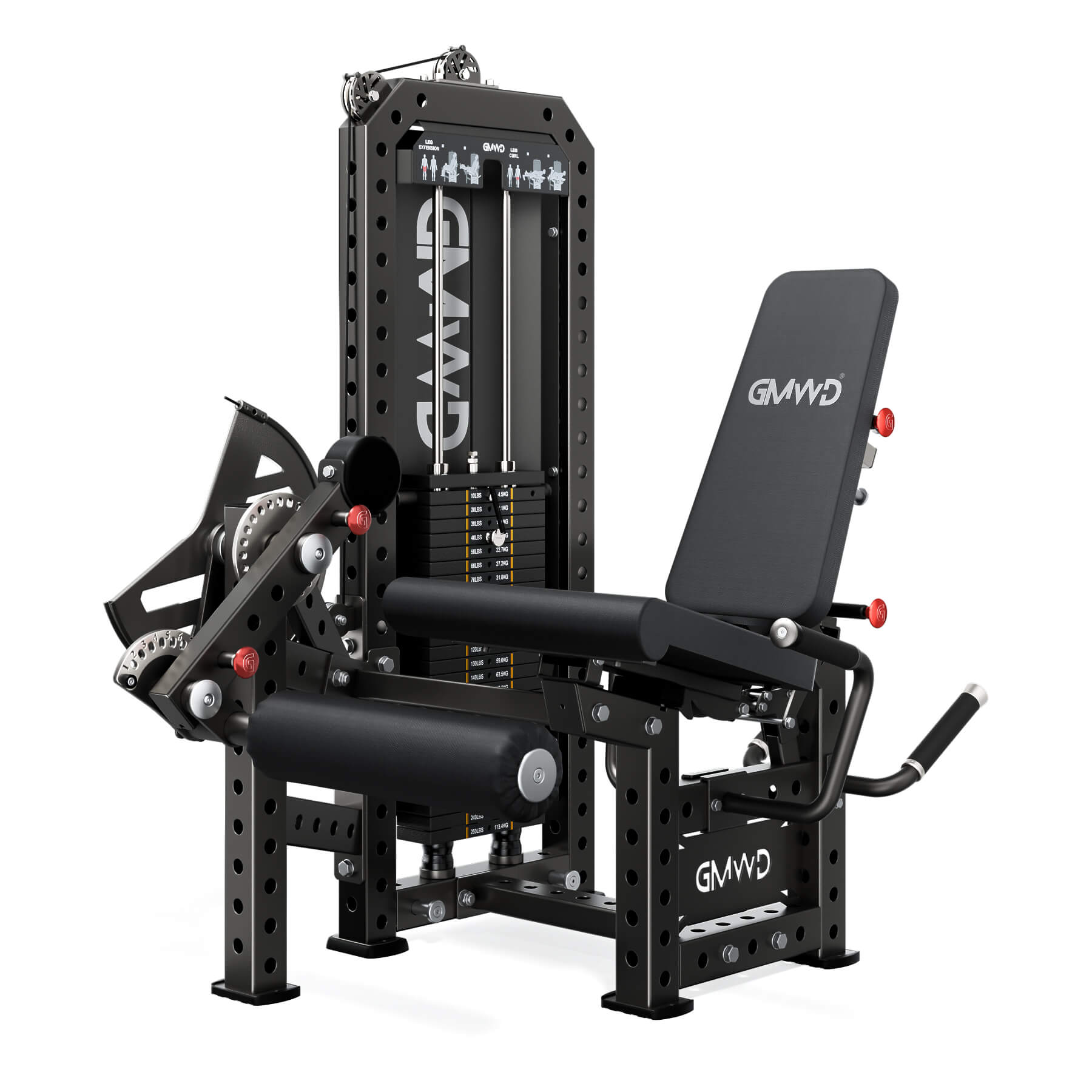 Máquina de extensión y flexión de pierna prono LE11 con selector de peso
