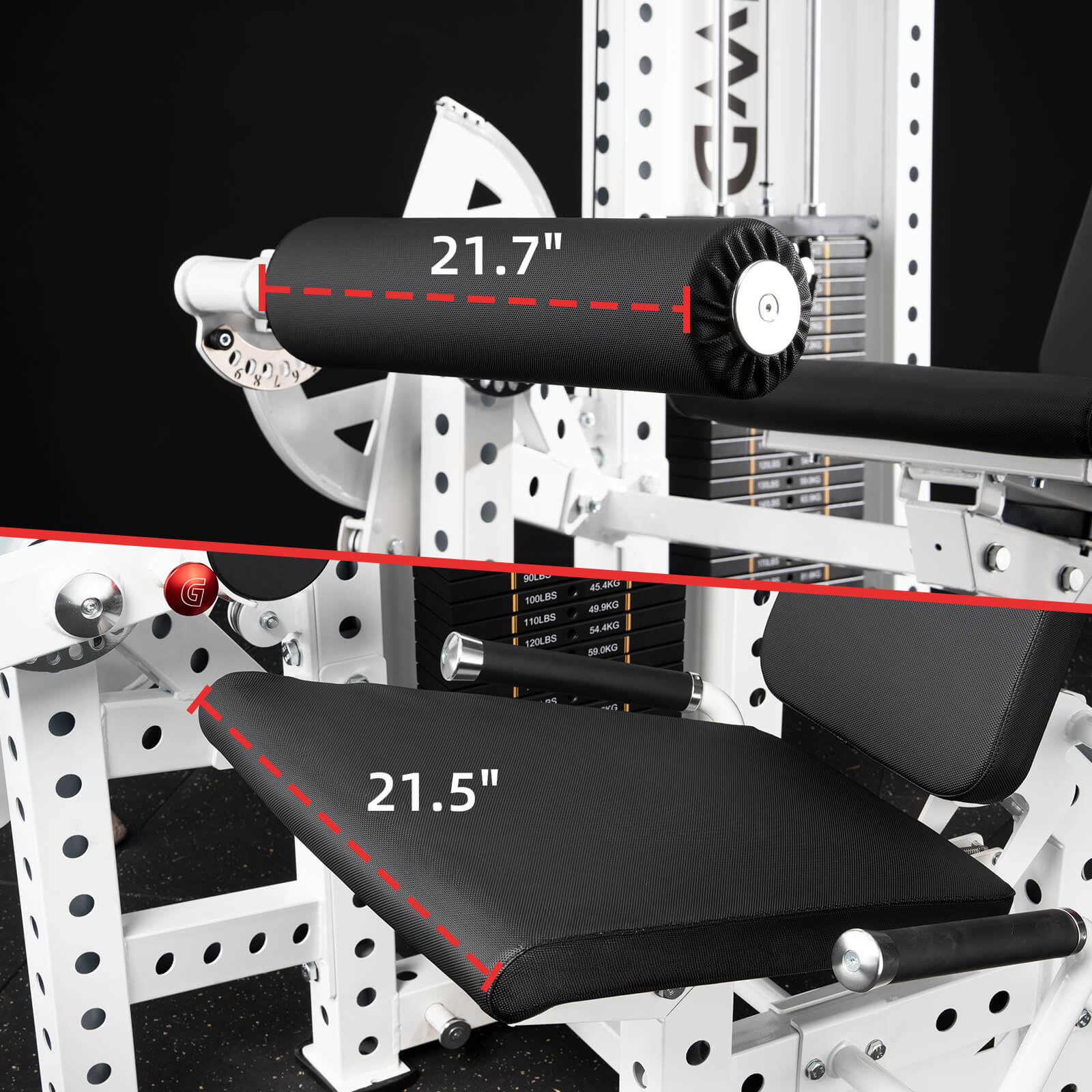 Máquina de extensión y flexión de pierna prono LE11 con selector de peso