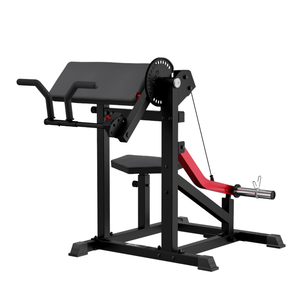 GMWD WJ00 plate loaded bicep and tricep preacher curl machine red and black